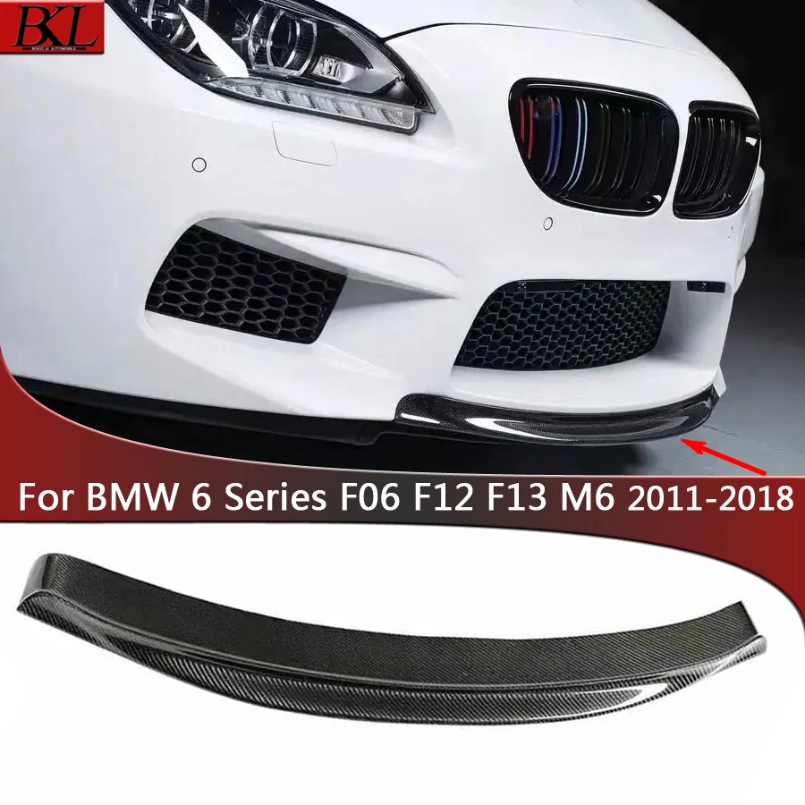 For BMW 6 Series F06 F12 F13 M6 Carbon Fiber Car Front Bumper Diverter Spoiler Diffuser Front lip chin upgraded body kit