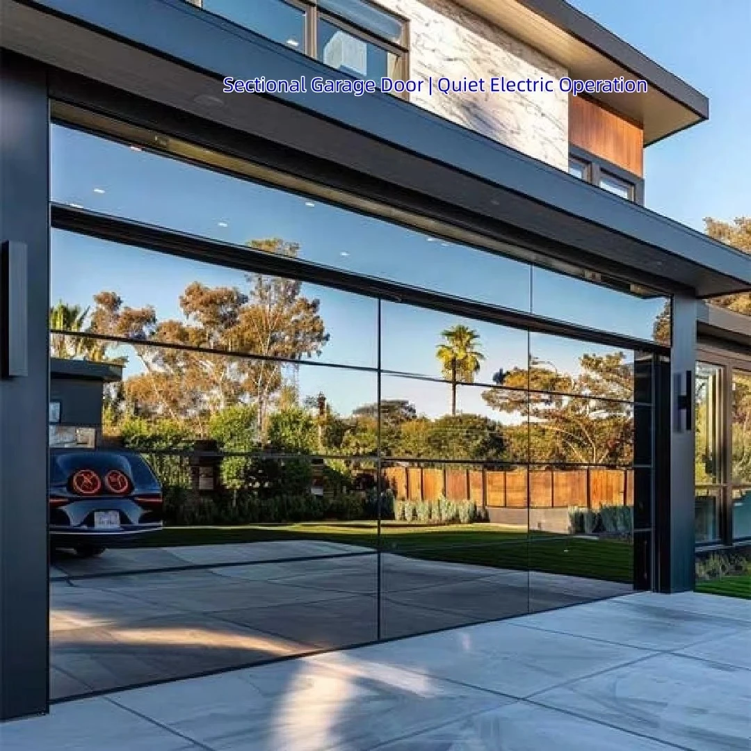 Any Size Custom Modern Double Layer Aluminum Alloy Electric Garage Door Silent Remote Control Insulated Steel Panel For Villa