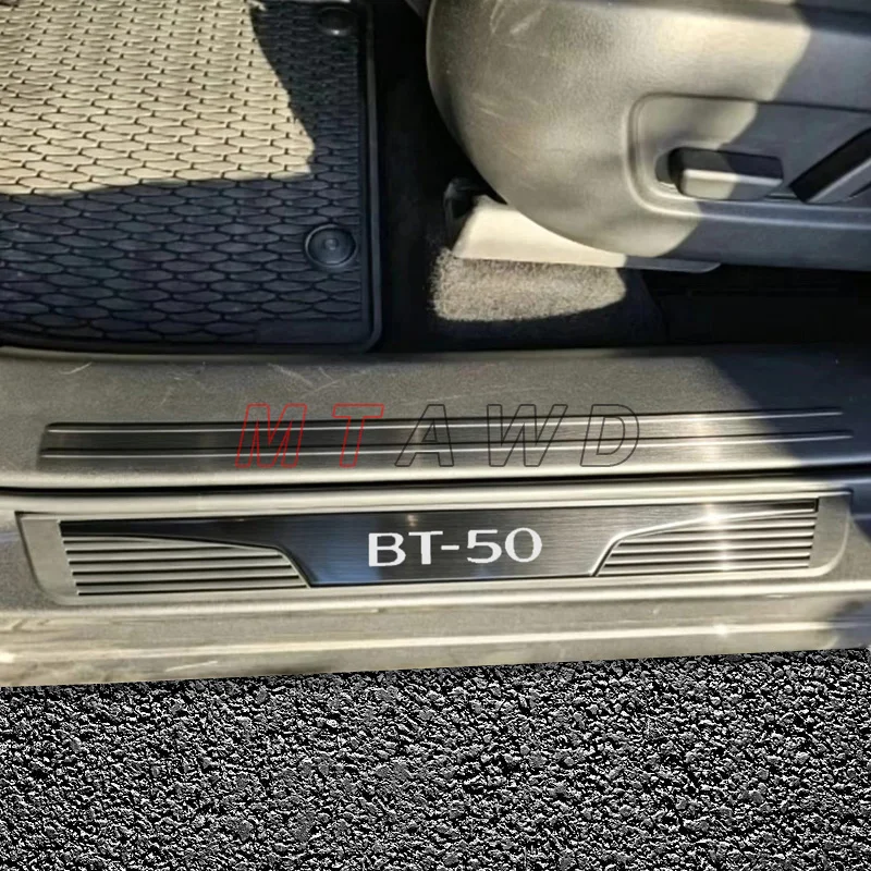 For Mazda BT-50 TF Accessory 2026-2012 Stainless Chrome Car Door Sill Scuff Kick Plate Protector Guard Pedal Cover Trim Styling