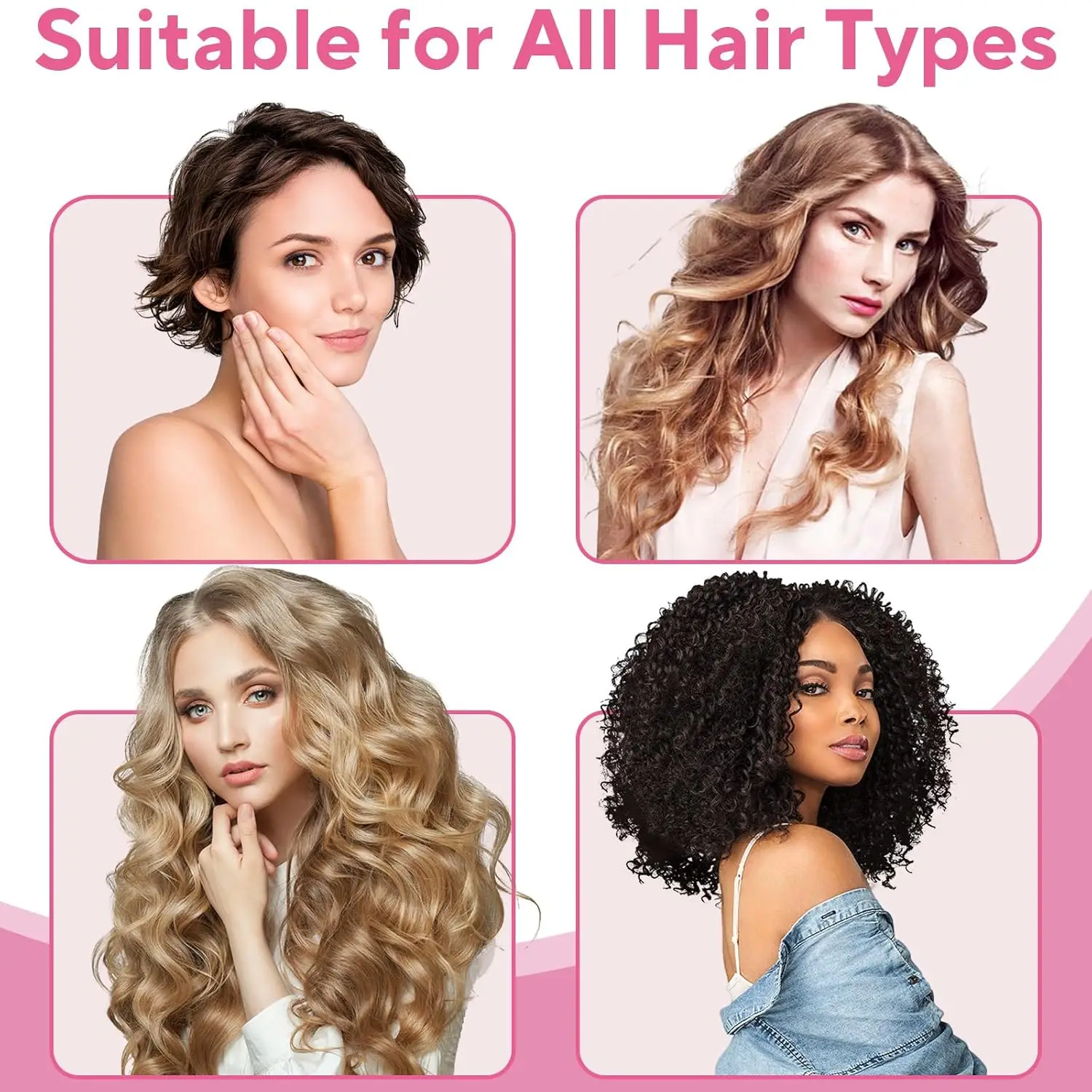 Curl Defining Brush for All Hair Types, Detangles and Enhances Natural Curls with Fun Cat Design, Pink