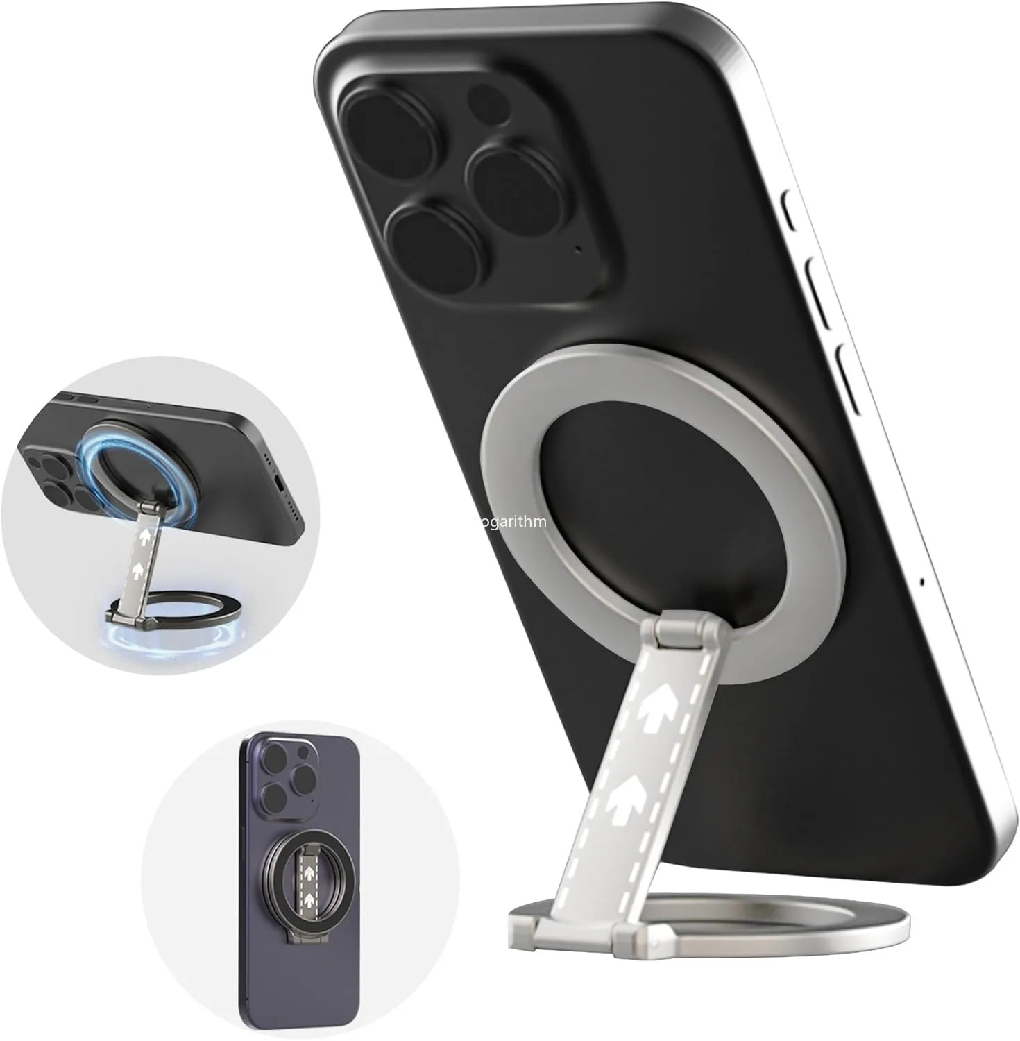 

Универсальная двусторонняя магнитная подставка, совместимая с MagSafe, кольцо-держатель для телефона, настольный держатель для iPhone 17/16/15