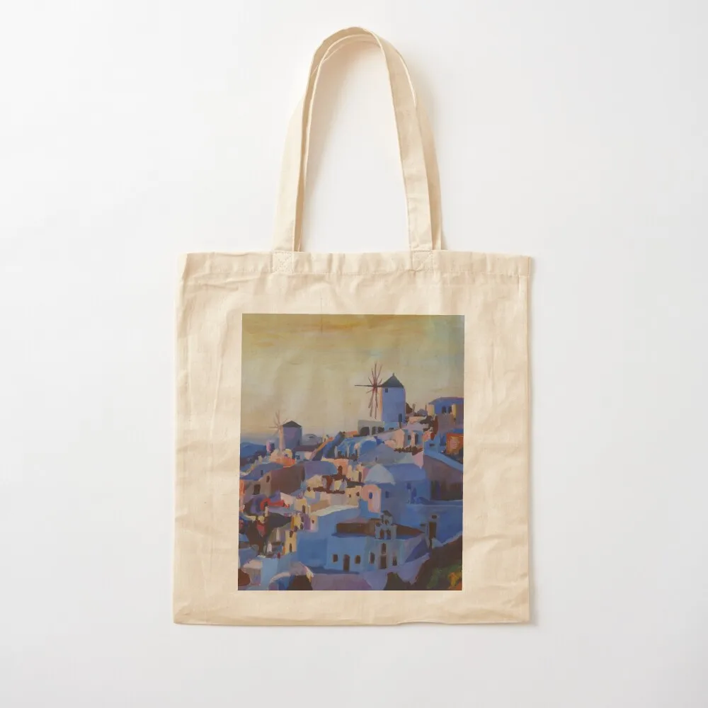 

Morning Glory Oia In Santorini Greece Tote Bag Women's handbag great bag cute pouch bag Canvas Tote