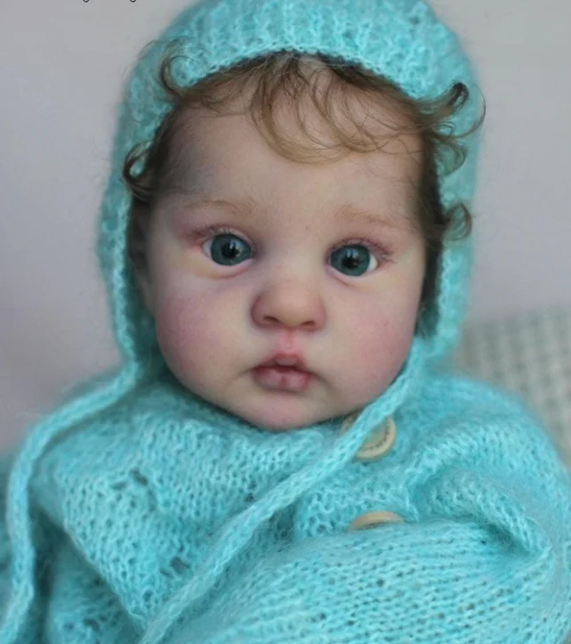 NPK 17inch Reborn Baby Doll Kit Mikki - Unfinished Unpainted Unassembled Doll Parts with Fresh Color Cloth Body for Artists