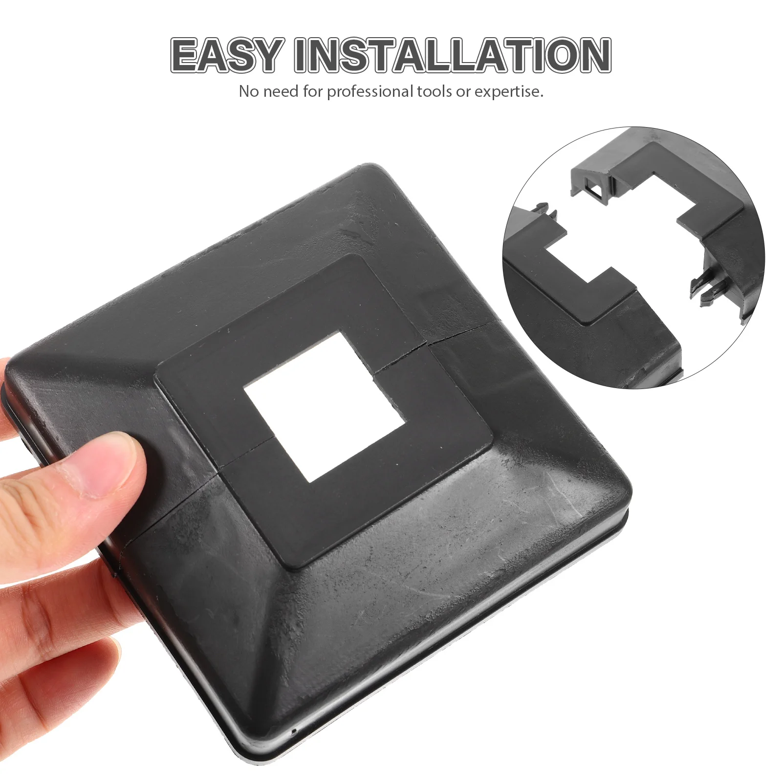 2 قطعة درابزين من البلاستيك غطاء للقدم غطاء آخر دائم لشرفة الدرج الشرفة درابزين وحدات في الهواء الطلق قاعدة غطاء سبليت سياج #4