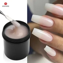 MSHARE Milchiges selbstnivellierendes Konstruktionsgel mit geringer Hitze zur Nagelverlängerung, mitteldick, natürlicher Builder, verstärktes UV-LED-Gel, 142 g