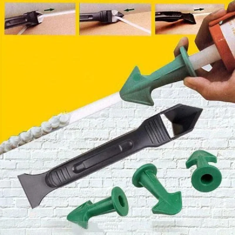 Caulk Nozzle Applicator, Caulking Finisher, Glue Silicone Sealant, Finishing Tool, Kitchen, Bathroom, Sink Joint, 4Pcs