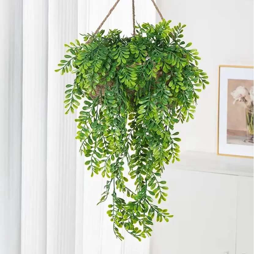 

1pc Fern Rattan Artificial Plastic Rattan Home Table Windowsill Wall Hanging Christmas Wedding Arch Diy Decor Photography Prop