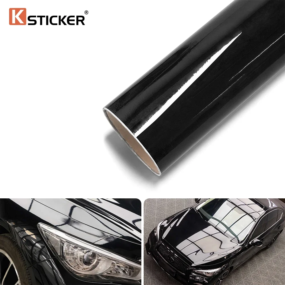 

Glossy Black Car Wrapping Vinyl Wrap Film Sticker Roll Bubble Free Air Release Vehicle Motocycle Decal Auto Tuning Accessories