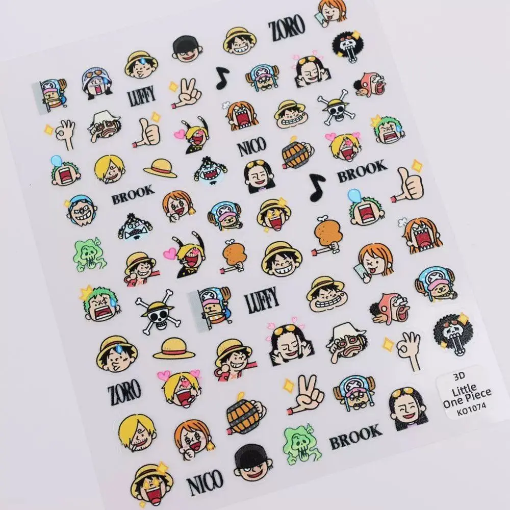 One Piece Nami Luffy Cartoon Niedliche Geprägte Nagelaufkleber Kawaii DIY Dekoration Nagelkunst Aufkleber Anime Zubehör Großhandel – Detail 1