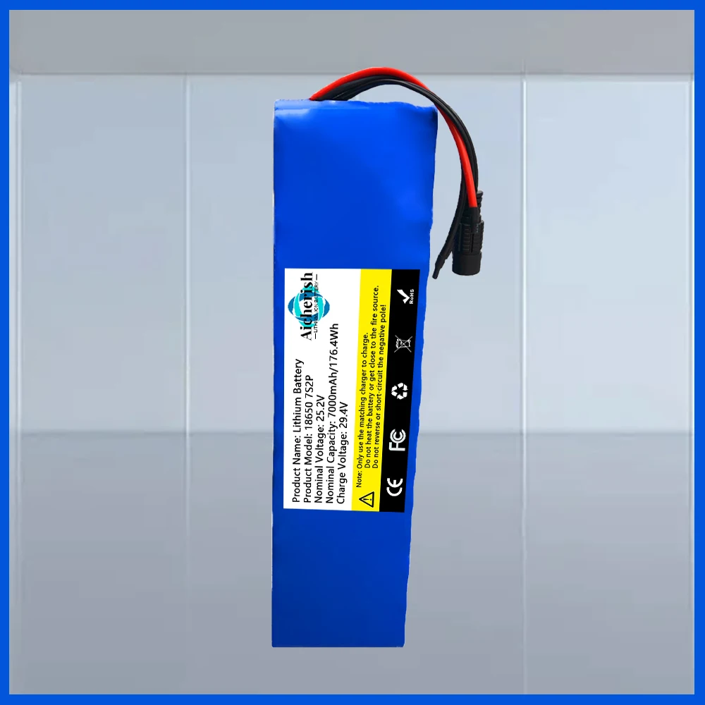 25.2V 7000mAh 7s2p 18650 Lithium ion Battery Pack 29.4V 7Ah for li-ion Electric Bicycle Moped / Electric Tool Battery