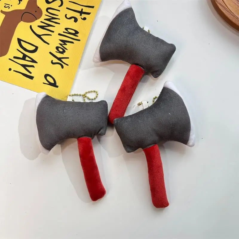 Heerlijke Replicated Mini Axe Pluche Sleutelhanger, Gevulde Pop, Rugzak Decoratie, Tas Trinket, Onderhoudend Verjaardagscadeau