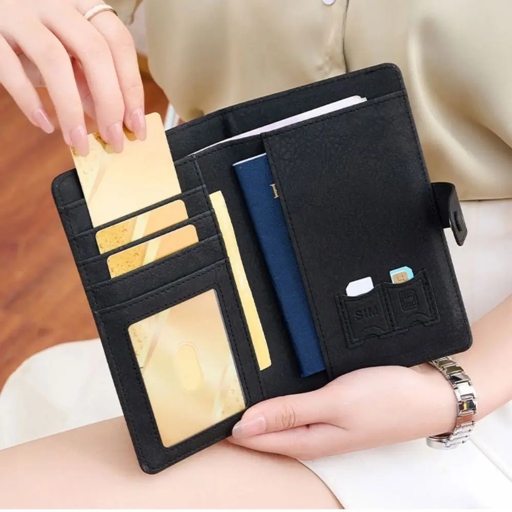 

Card Holder PU Passport Bag Purse Ticket Holder Passport Clip Multifunctional Airplane Check-in Storage Bag Travel Accessories