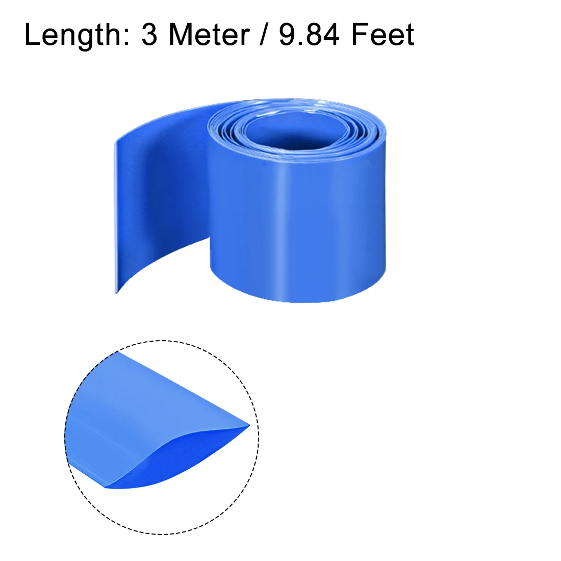 1/2/3/5Meter Blauw PVC Krimpkous 20-140mm Diameter 31-220mm Platte Breedte Pre Cut Krimpkous voor Voedingen