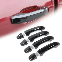 4Pc Car Accessories Black Door Handle Cover For 2014-2024 GMC Sierra Chevy Silverado 1500 4500 5500 6500 NO Smart Exterior Parts