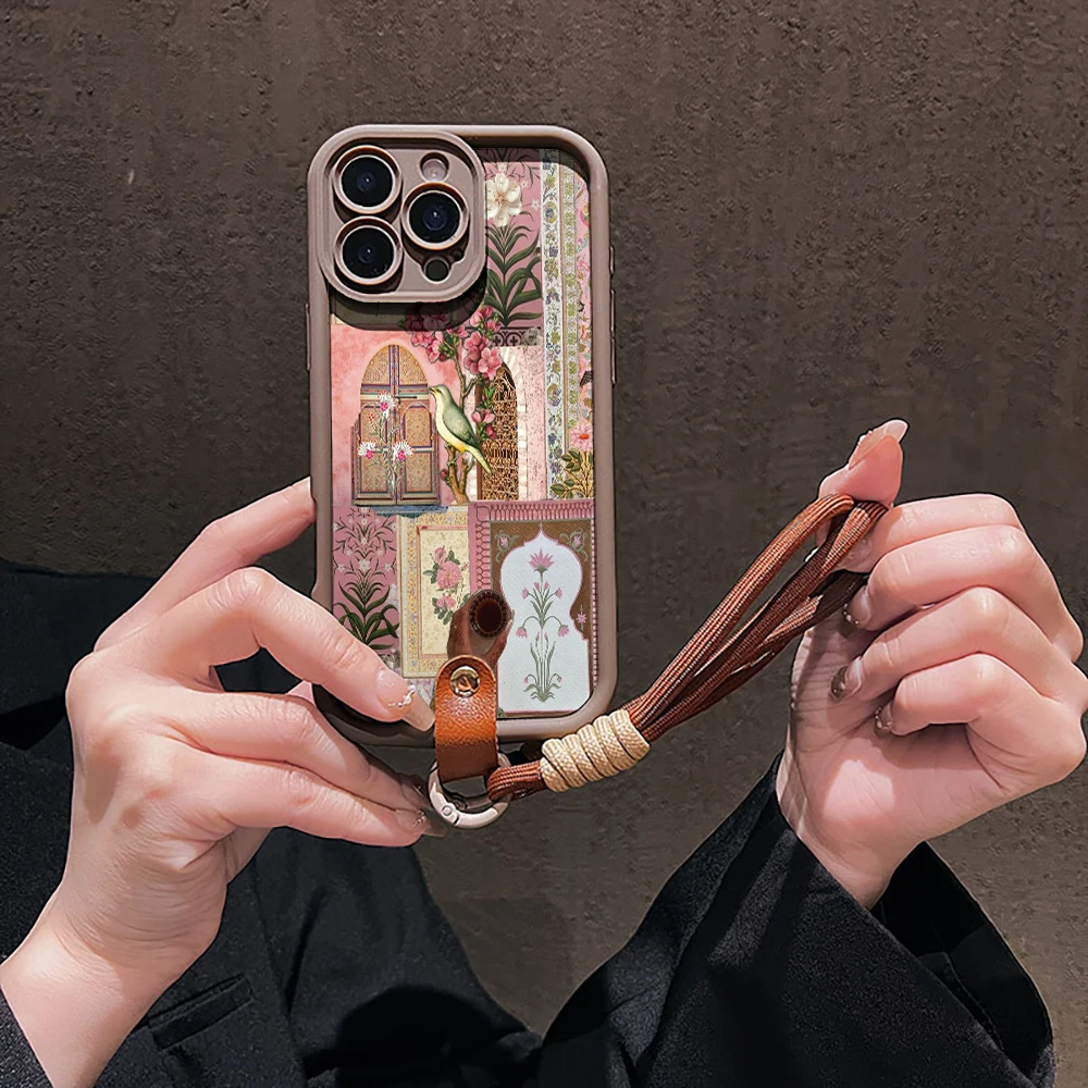 Islamische Kunst Rosa Handyhülle für Samsung Galaxy S26 S21 S25 S24 S23 S22 Ultra Plus FE Hülle A16 A36 A54 A55 A56 mit Lanyard Funda – Detail 4