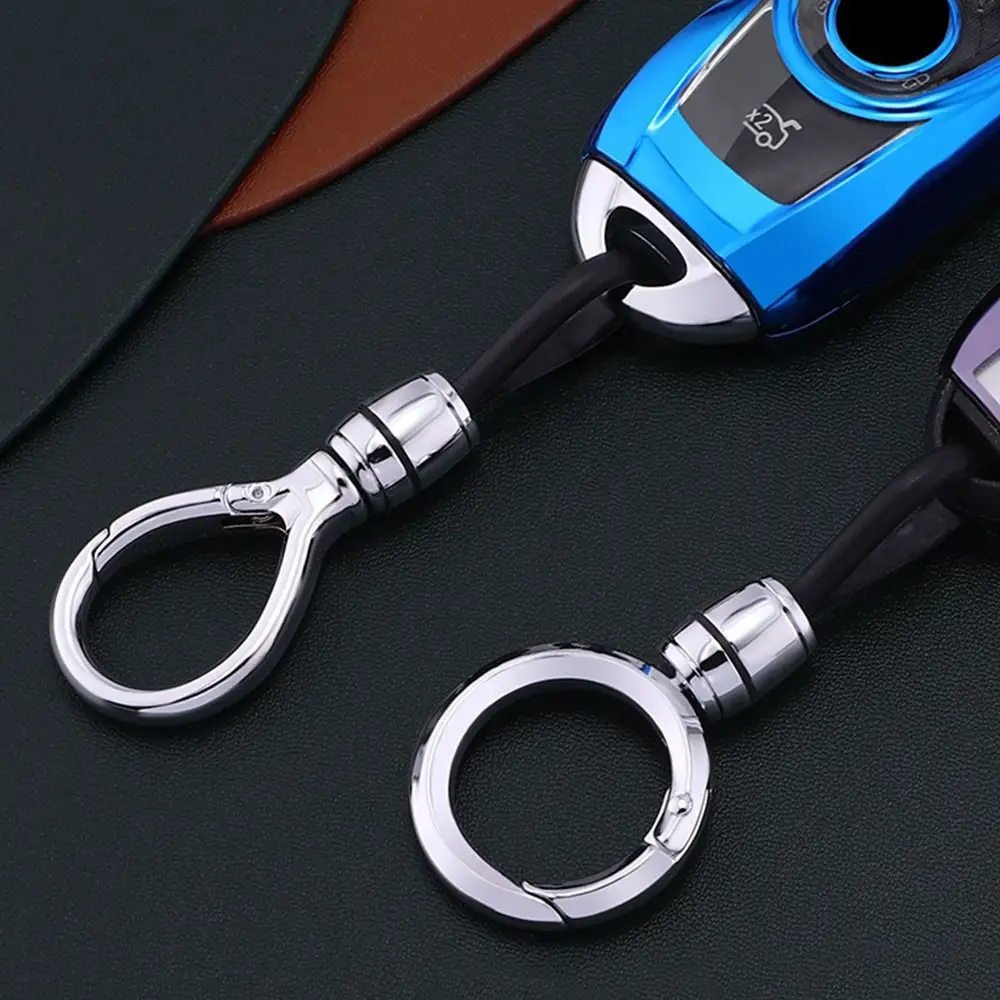 Anti-Lost Car Key Ring High Quality Split Rings Keyring Leather Rope Pendant  For Hyundai Lotus Smart car