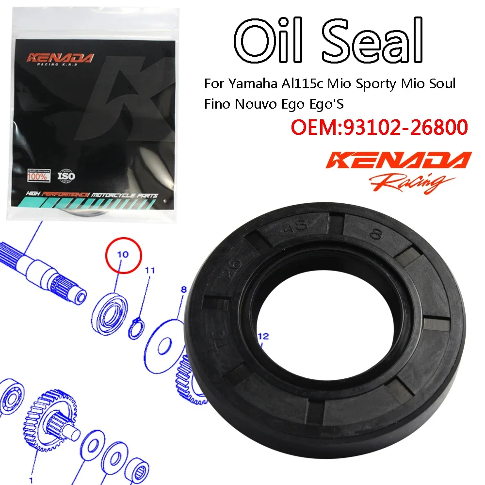 

KENADA Racing Transmission Oil Seal For Yamaha Al115c Mio Sporty Mio Soul Fino Nouvo Ego Ego'S 93102-26800