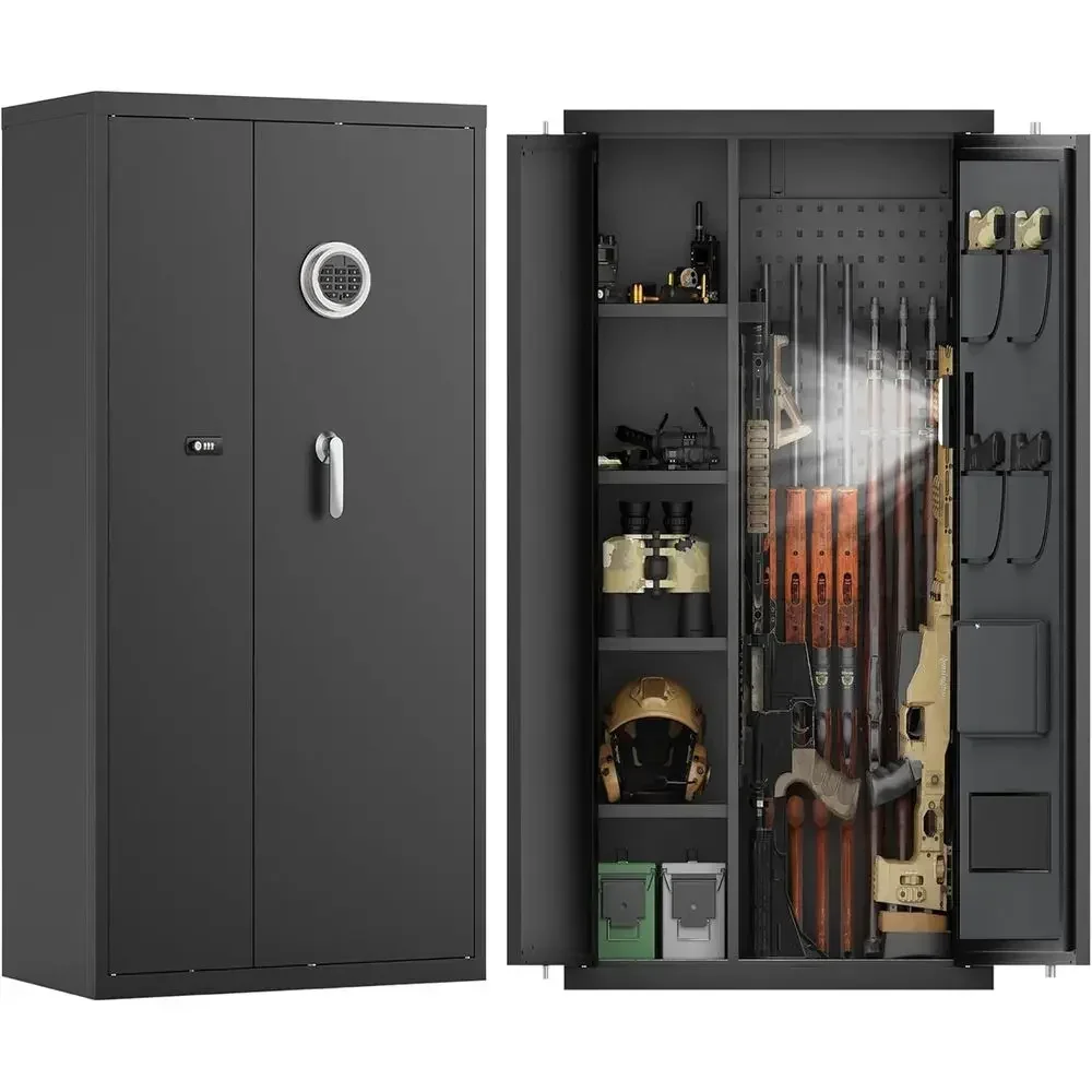18-20 Capacity Long Gun Safe with Dual Storage and Adjustable Racks for Firearms