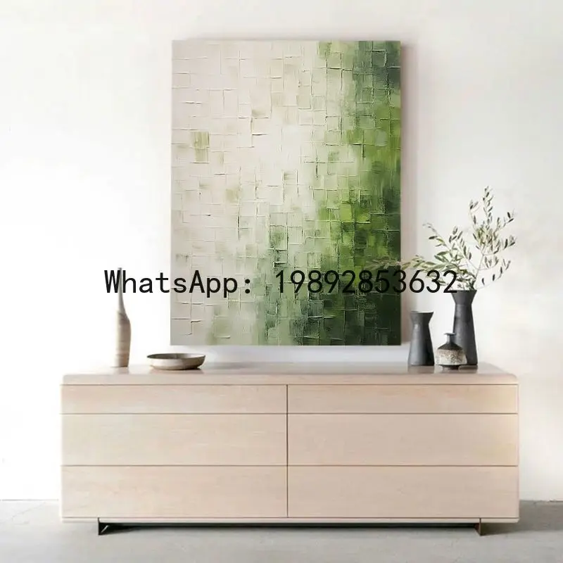 GH Hand-painted Oil Painting, Simple Abstract Textured Wall Art, Wabi-Sabi Style Living Room Decorative Painting view 4