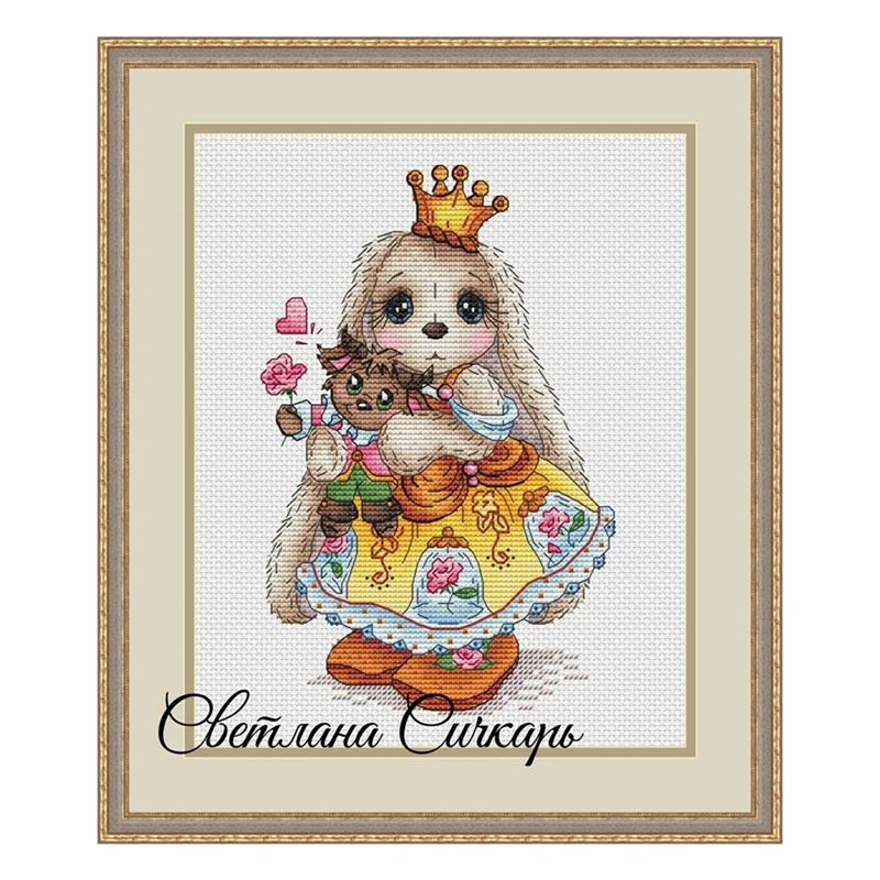 The cross-stitch set 28CT, 18CT, 14CT and 11CT can be selected. The hand-made material pack saga with a crown is available