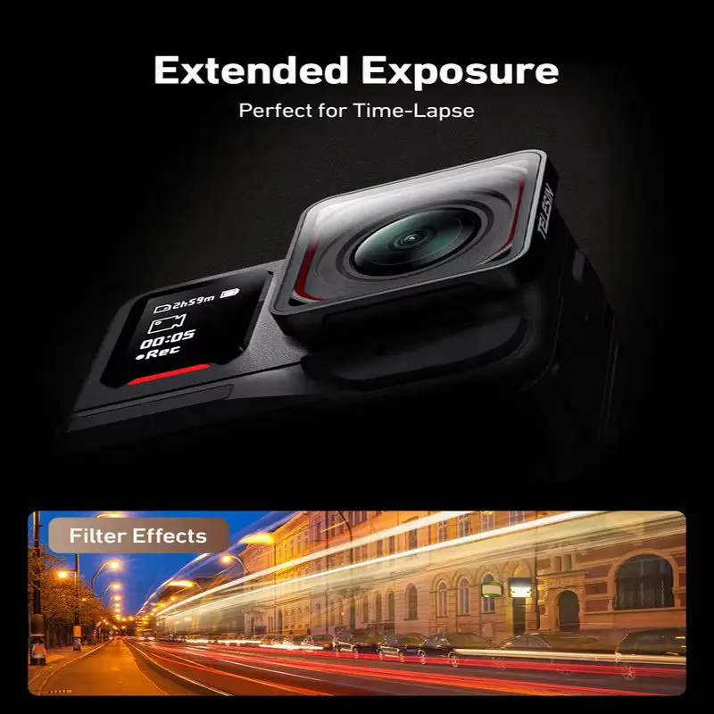 TELESIN CPL ND8 ND16 ND32 مجموعة مرشحات العدسة إطار من سبائك الألومنيوم لـ Insta 360 Ace pro 2 ND CPL مرشح العدسة لـ Insta 360 Ace pro #5