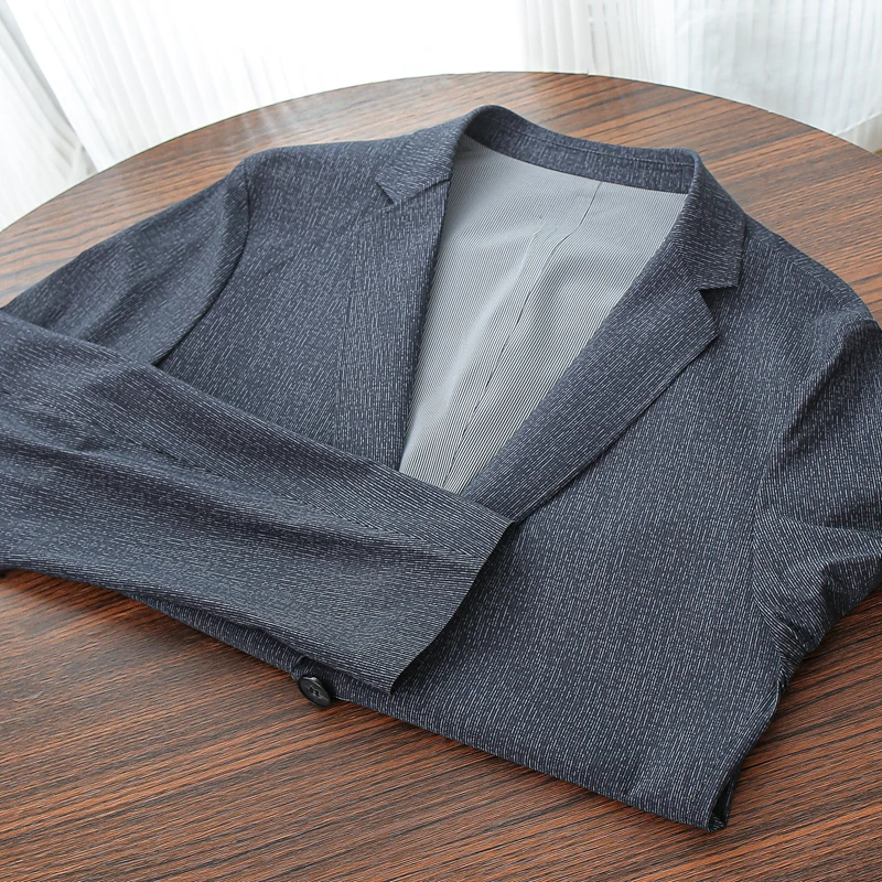 

Spring Summer New Sle Men's Slim Fit Sl Two Button Casual Suit Jaet Faionable Busin Casual Long Sve