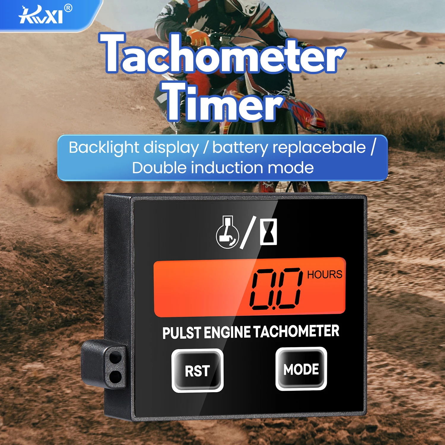 Tachometer Hour Meter Backlight Display RPM Digital Display Battery Replaceable Handheld induction Chainsaw Lawnmover ZSB-03BL