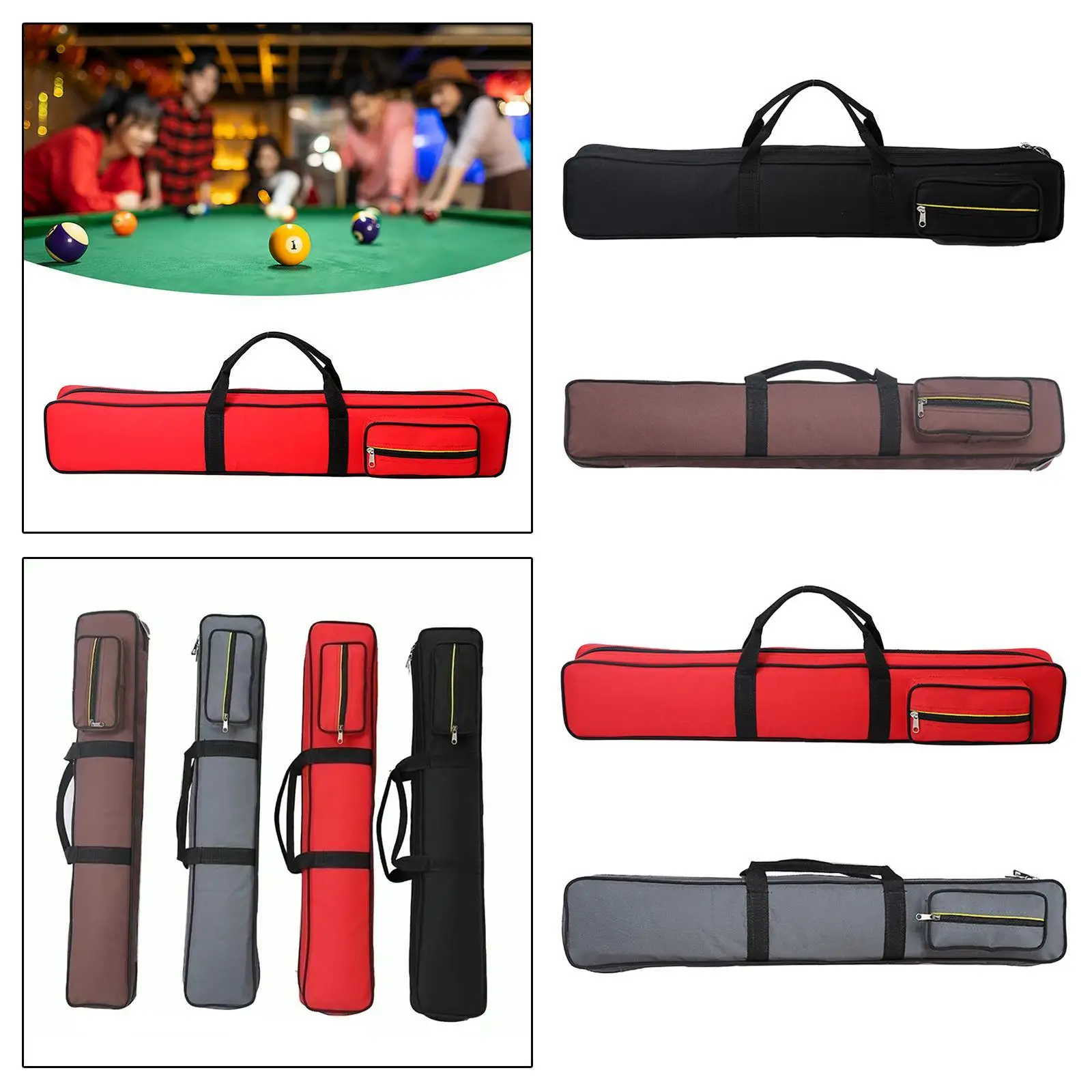 

Pool Cue Case Anti Scratch Compact 1/2 Snooker Billiard Cue Case Lightweight Billiards Accessories Easy to Carry Pool Cue Pouch