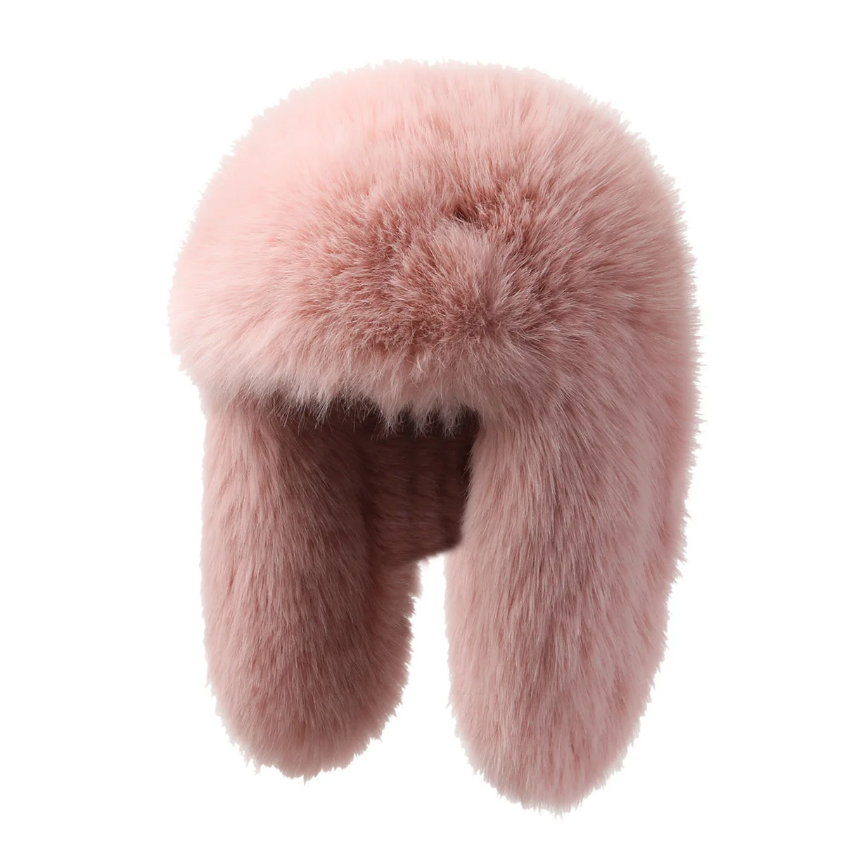 Winter Keep Warm Lei Feng Hat Women Faux Fur Outdoor Thicken Trapper Earflap Ski Cap Beanies Pullover Caps Men