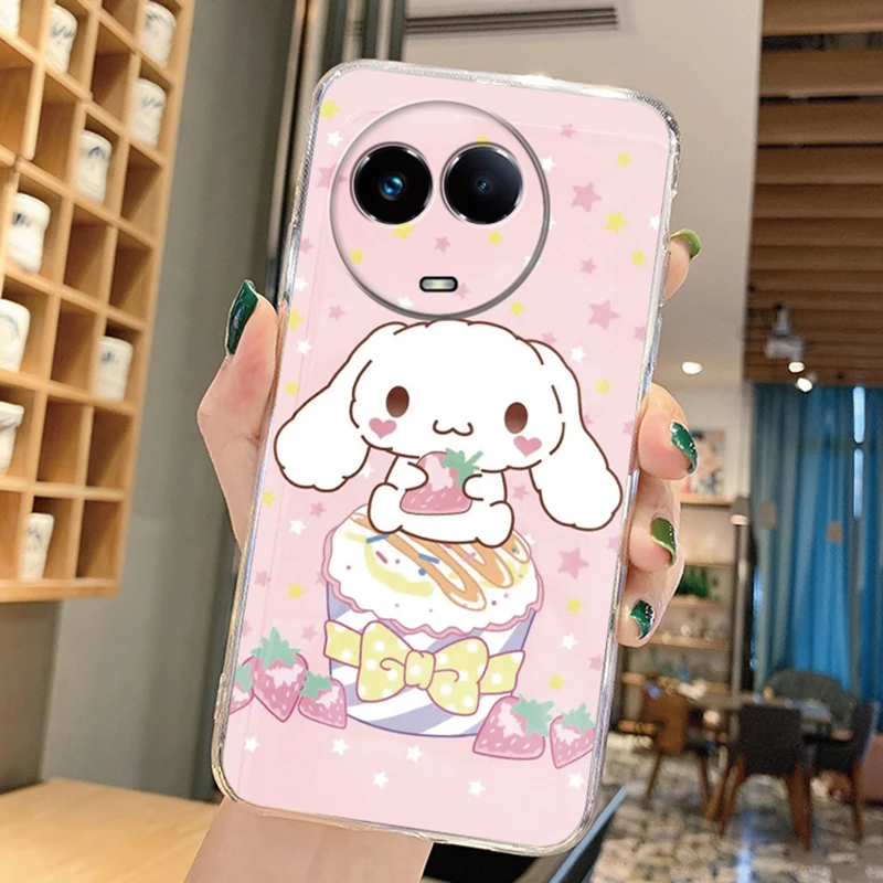 ل Realme 13 13 Pro 12x 12 Pro 11x 10 10 Pro Plus 5G 9 GT Neo2 GT Master C35 C55 C65 C67 Narzo 60x كارتون سانريو غطاء شفاف