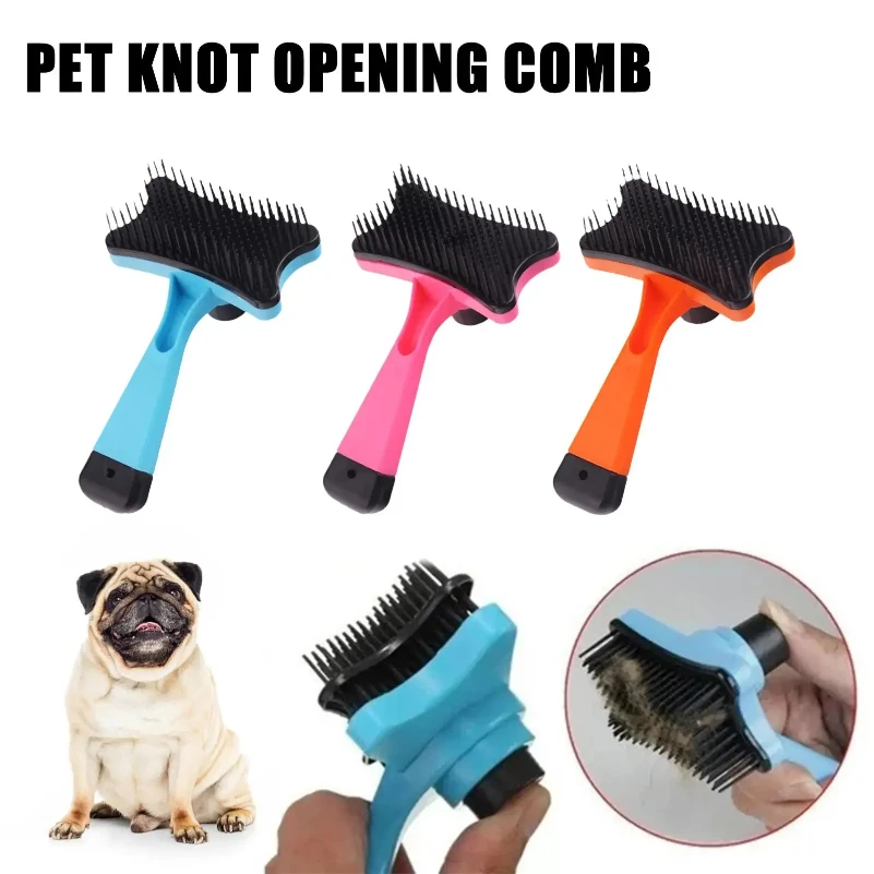 

Pet Hair Removal Comb Cat Self Cleaning Brush Hair Pet Grooming Scraper Accessories Tools Remover Comb Dog Cleaning Puppy