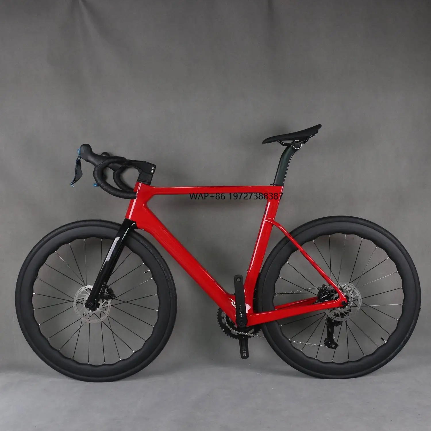 

RED Wheeltop EDS24 Speed Disc Brake Road Bike TT-X42 Carbon Normal Wheels Wheeltop Hydraulic Electronic Shifting