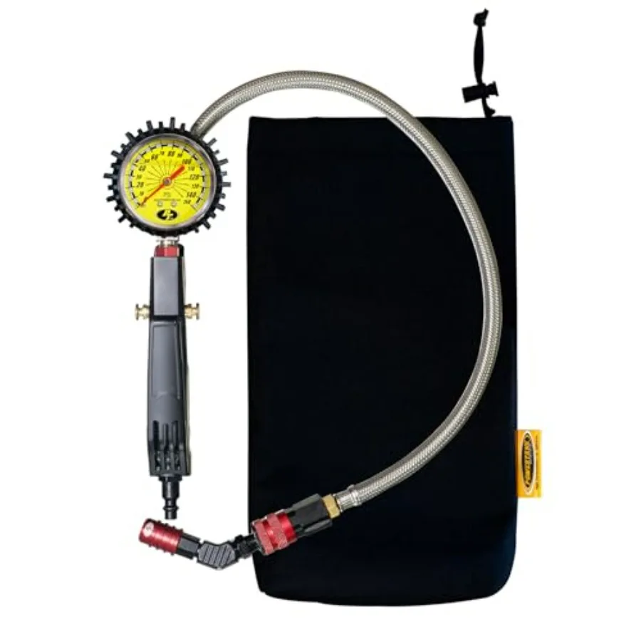

Tire Inflator Gauge Tool 150 psi Analog Modular Ventoso Long Haul RED