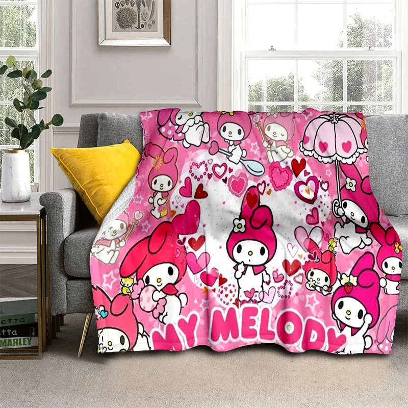سانريو الكرتون بطانية الفانيلا الناعمة للأطفال ، رمي بطانية للأماكن الخارجية ، السرير ، غرفة النوم ، أريكة ، النزهات ، ميلودي ، ميلو ، كاواي ، 29 نمط