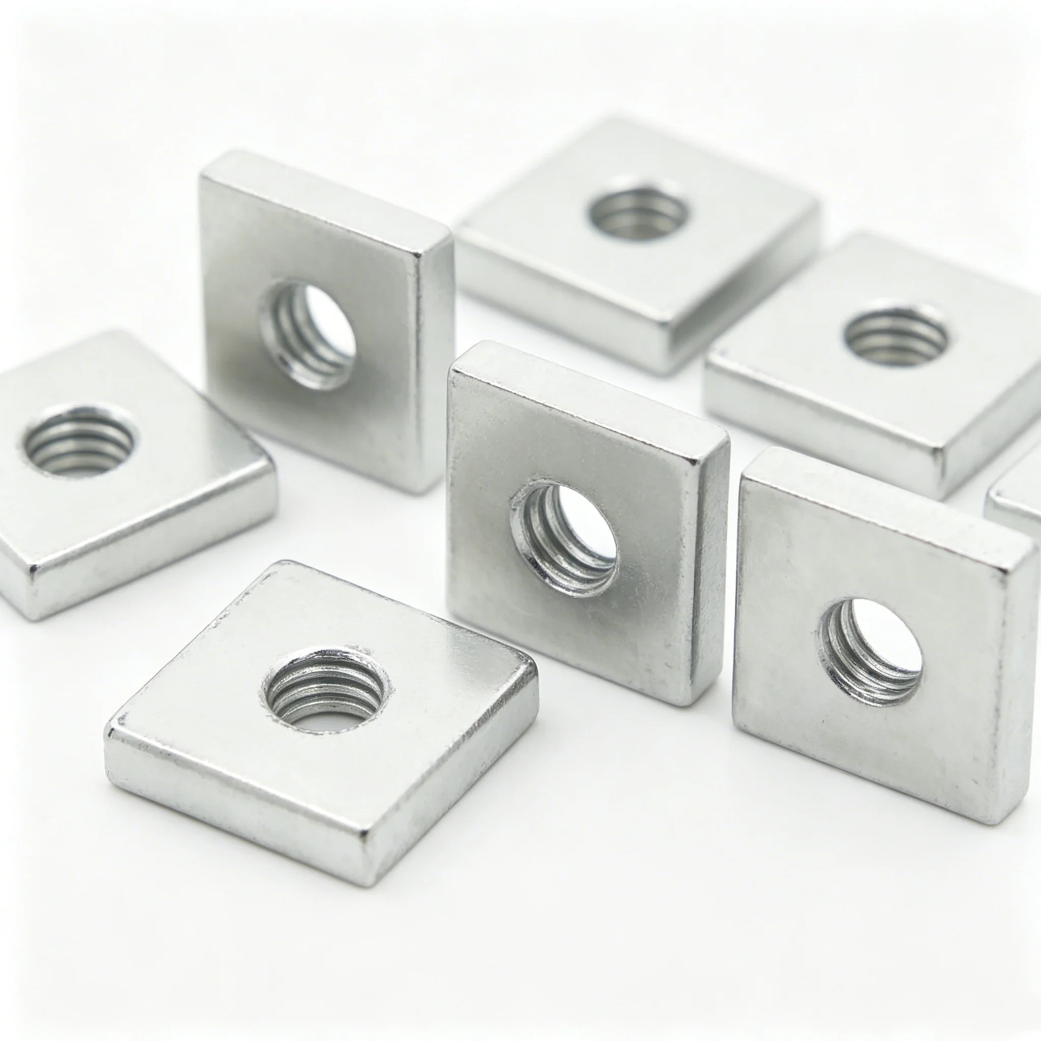 DIN562 Carbon Steel Square Nut M3 M4 M5 M6 Galvanized Zinc Plated Thin Quadrangle Block