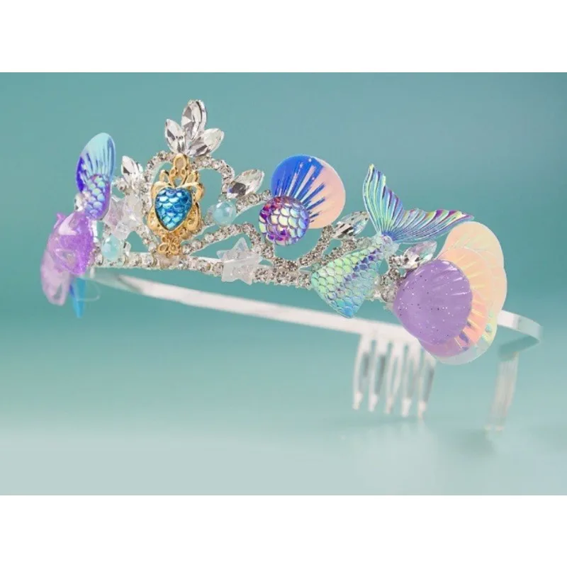 

1.77in Mermaid Princess Tiara Crown with Shell And Crystal Accents, Party Accessory for Teens, All-Season Wear
