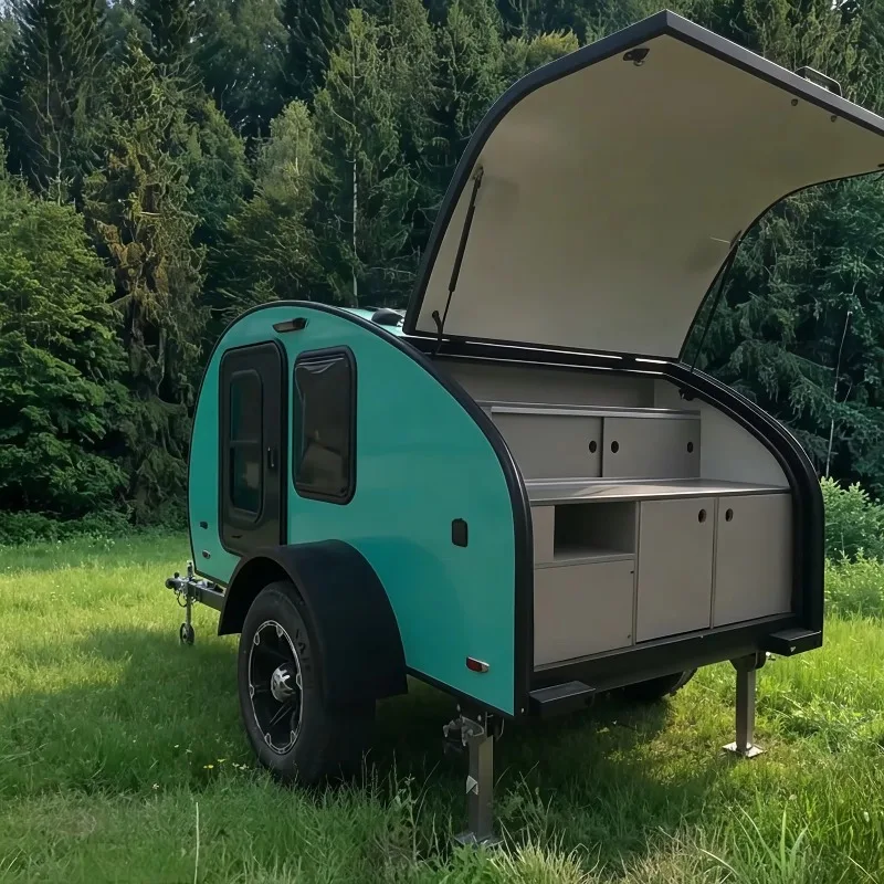 Mini teardrop camping trailer Small off-road camper travel trailer Australian standard camper for sale