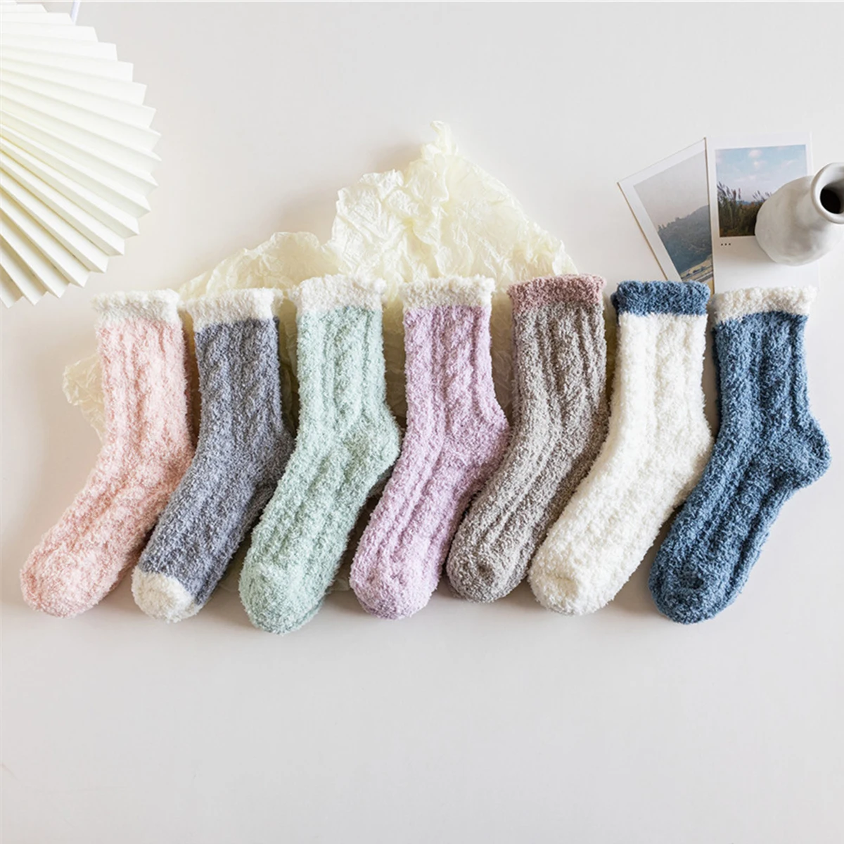 5 pairs women winter warm thicken coral fleece socks set bedroom sleeping socks