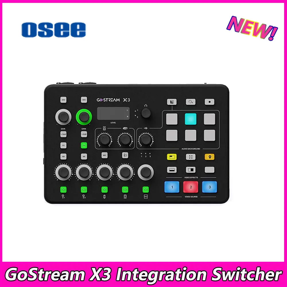 OSEE GoStream X3 3-channel Video Switcher HDMI-compatible USB HDMI-Compatible for Live Streaming Integrated Control