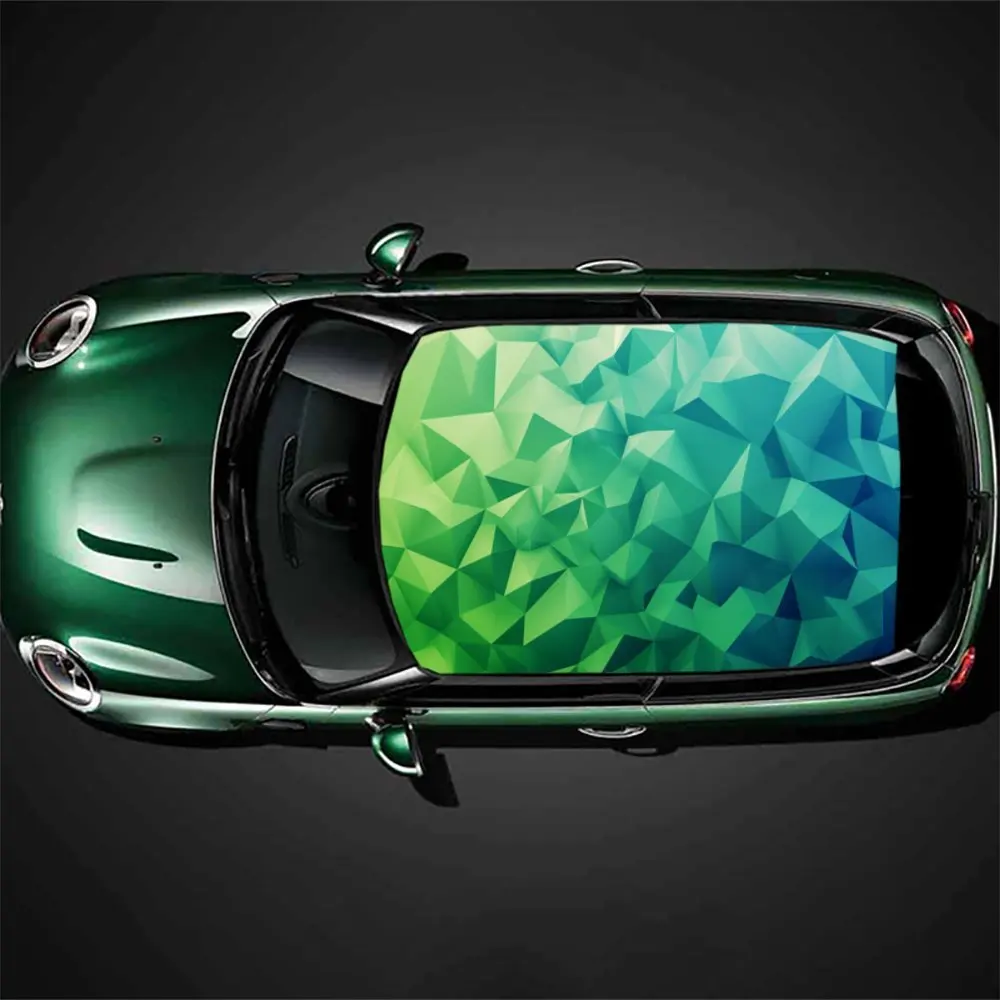 

Stylish Geometric Gradient Print Car Roof Sticker, Durable Car Vinyl Wraps, Racing SUV Car Accessory Packaging