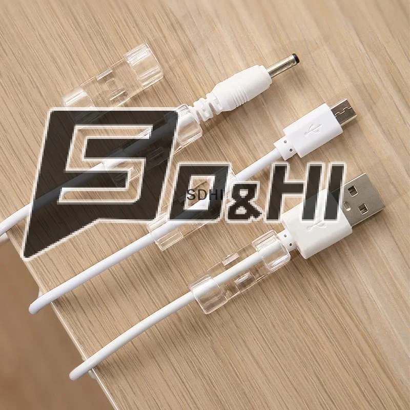 20Pcs Clear Adhesive Cable Clips Strong Stickiness Easy Install For Home Office Desk Car Wire Management Storage