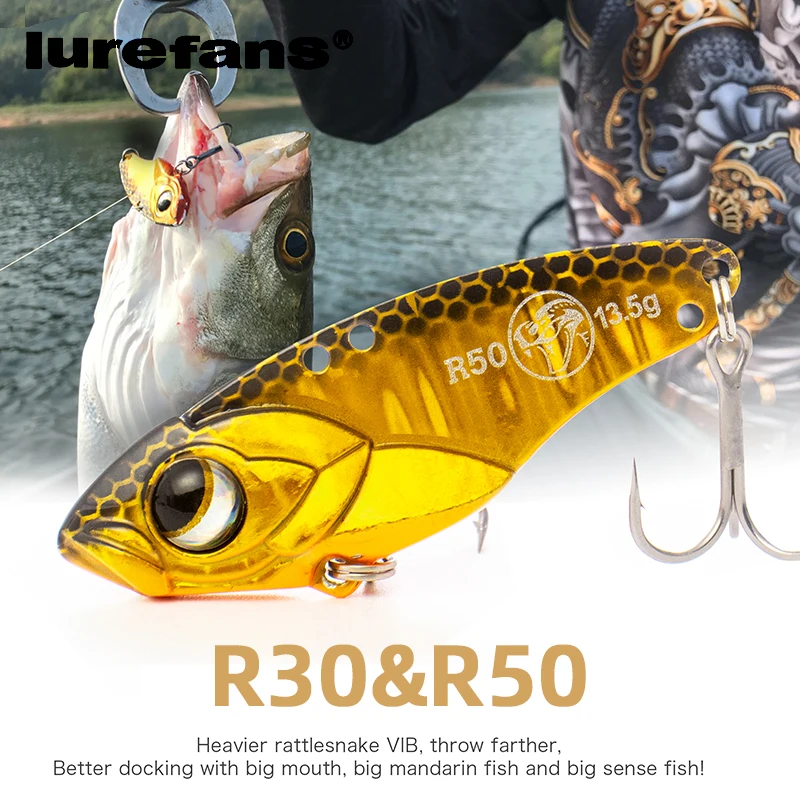 Lurefans NEW 30/50mm 5 Packs/Lot Full Swimming Layer VIB Rattlesnake Sinking Lure Artificial Catfish Bait Tackle Fishing Bait