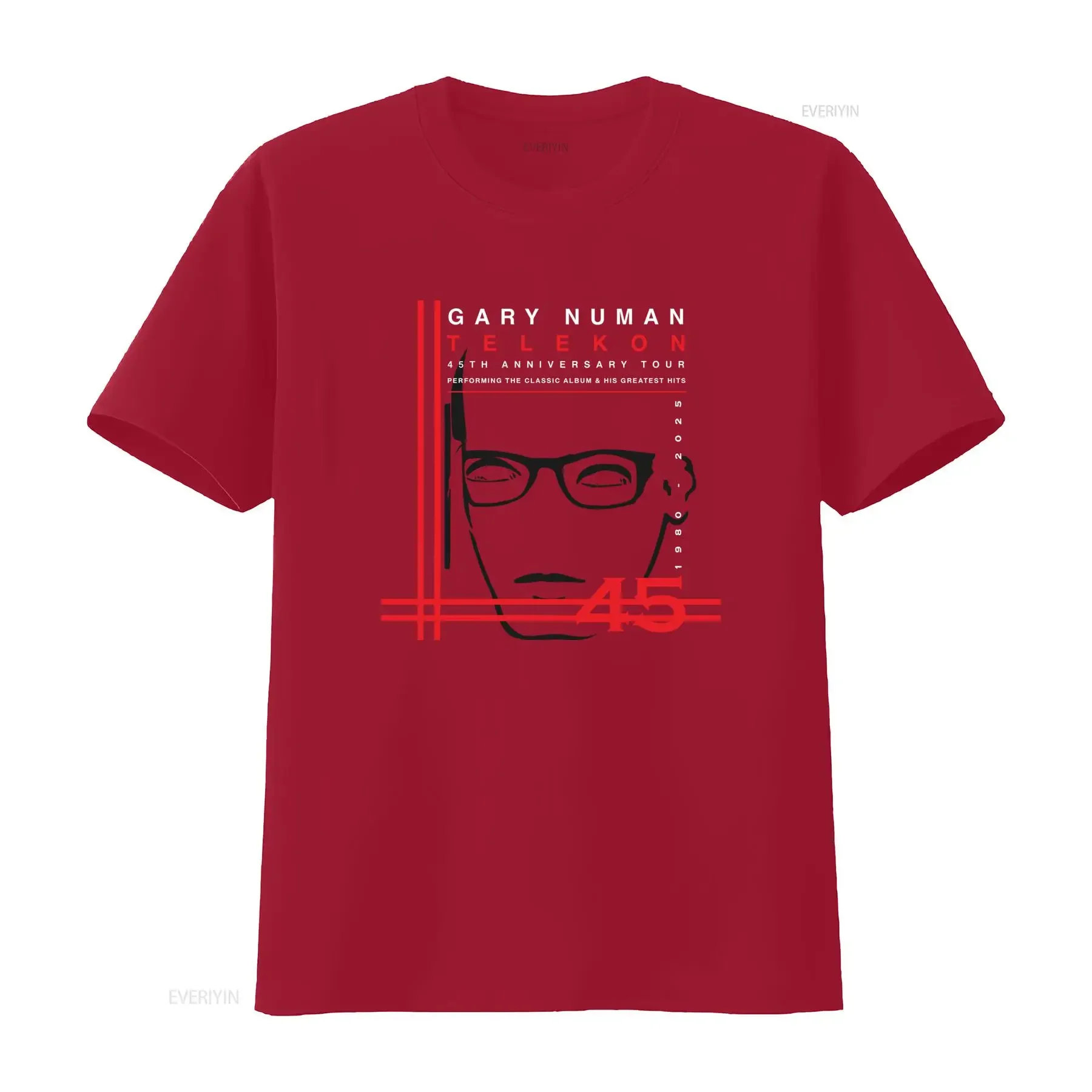 Gary Numan Telekon 45th Anniversary Tour 2025 T Shirt Official Logo Song Titles I A Z Complex Men's Casual Round Neck Iconic