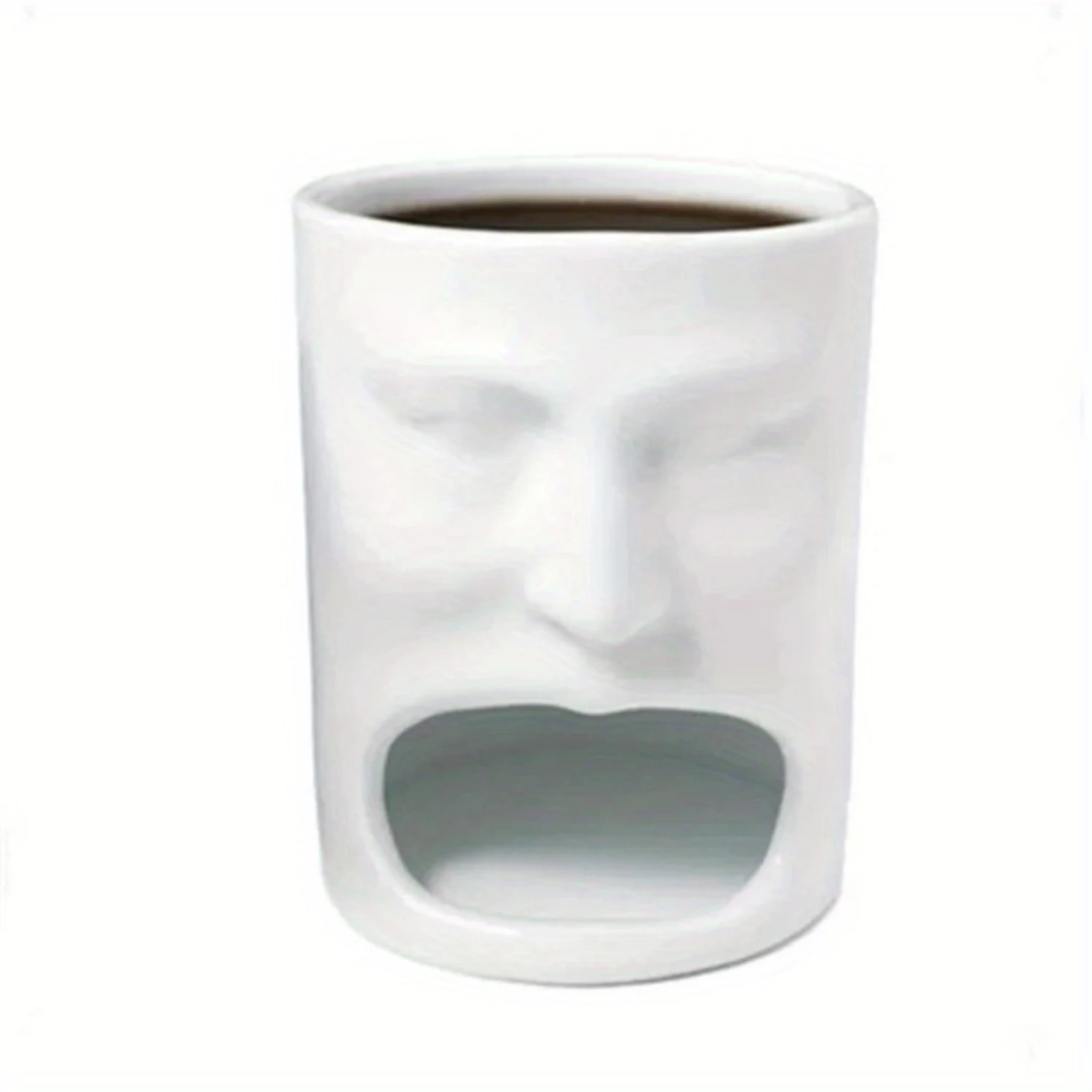 Whimsical Face-Shaped Ceramic Coffee Mug - Perfect For Cake, Cookies & Cheers