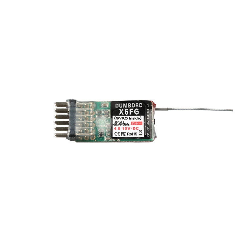 FATJAY Dumbo remote control receiver 6-channel with gyroscope, splash-proof x6f x6fg for car and aircraft models