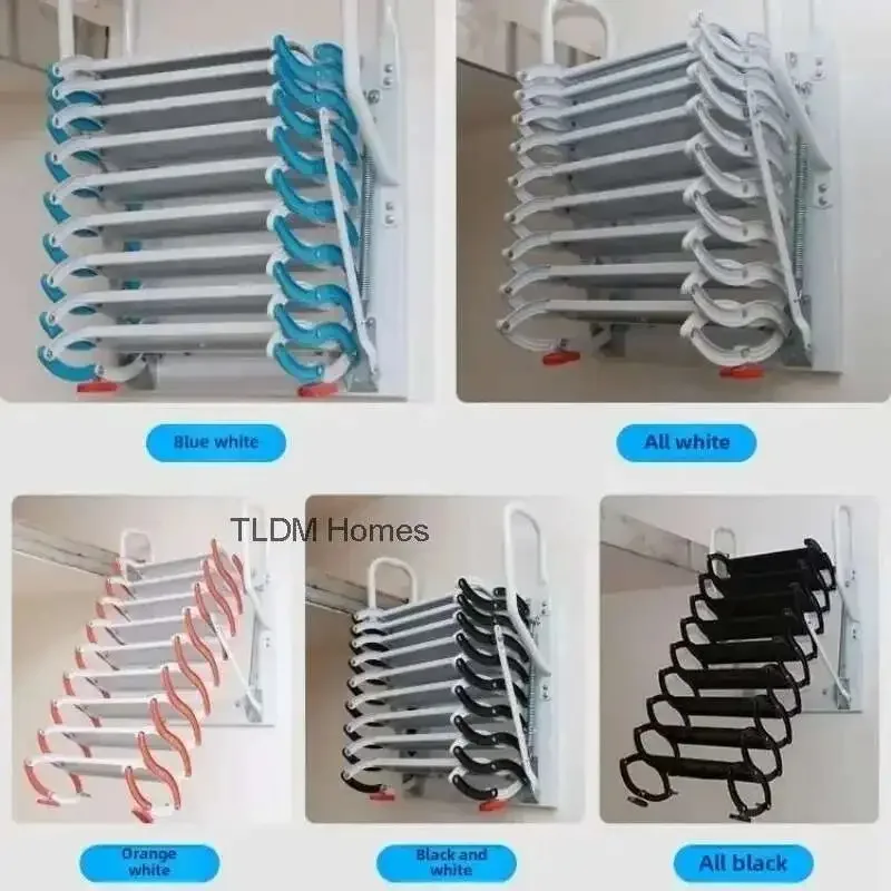 Muebles multifuncionales para el hogar, escalera plegable Invisible, escaleras telescópicas para interiores y exteriores, escaleras gruesas de aleación de aluminio