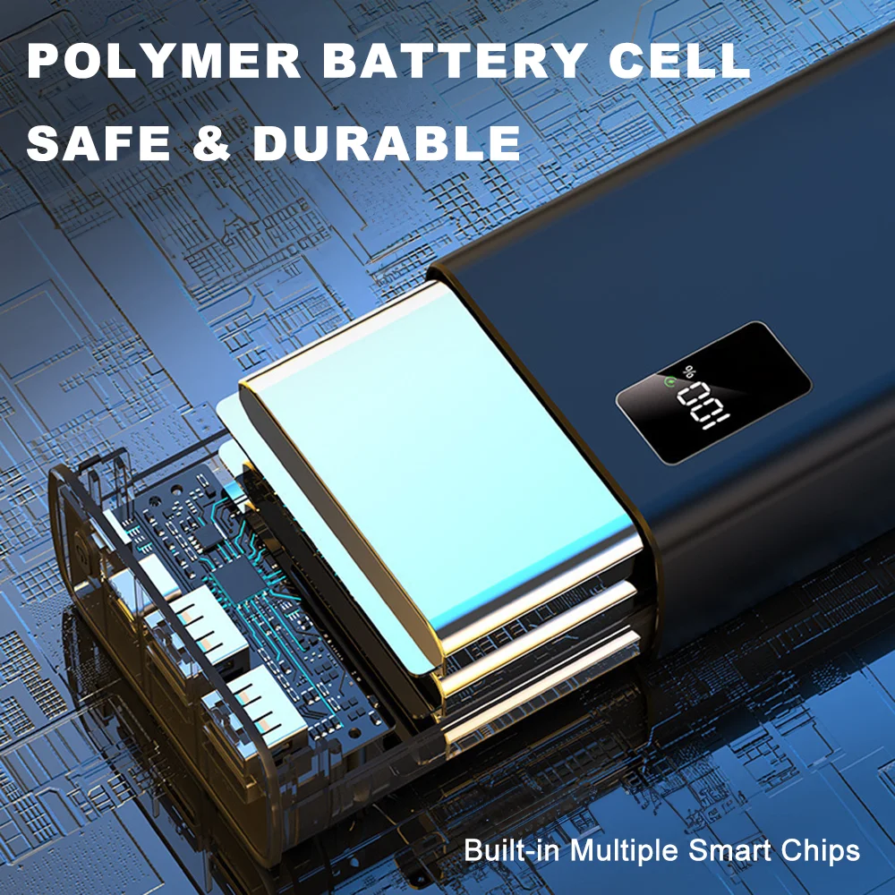 50000 mAh Power Bank Schnelle Aufladung Mit LED Display 4 USB Ausgang Ports Tragbare Ladegerät Powerbank Für Huawei iPhone Xiaomi Laptop – Detail 6