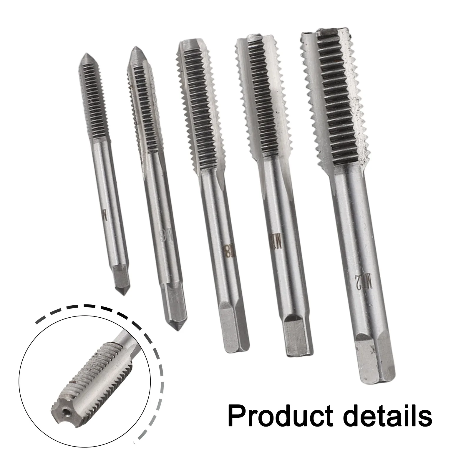 HSS Construction 5 Piece Metric Thread for tap Kit featuring Sizes from M5 through ForM12 suitable for Home Improvement Tasks