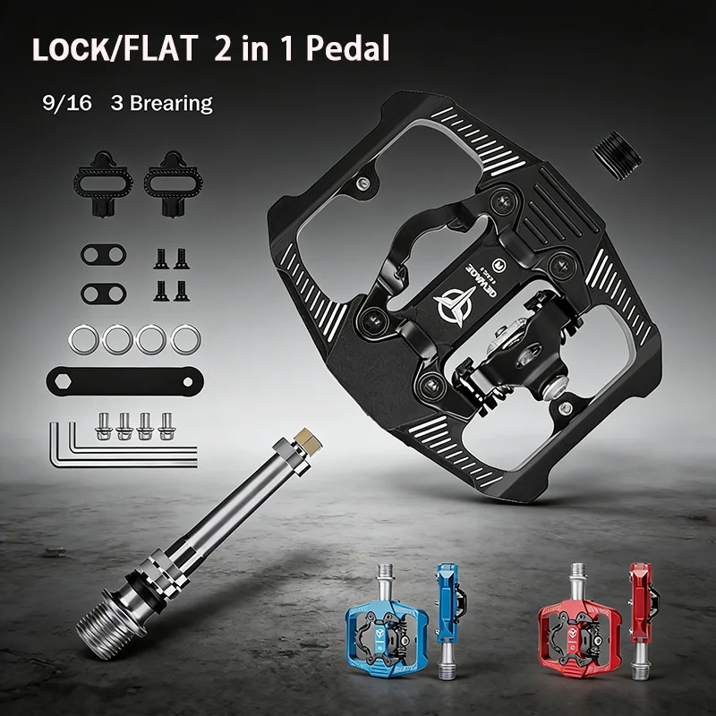 

GEWAGE Bike Lock Pedal 9/16 3 Bearing Mountain Aluminum Alloy Bike Pedal Chromium molybdenum steel shaft Pedal Bike Accessories