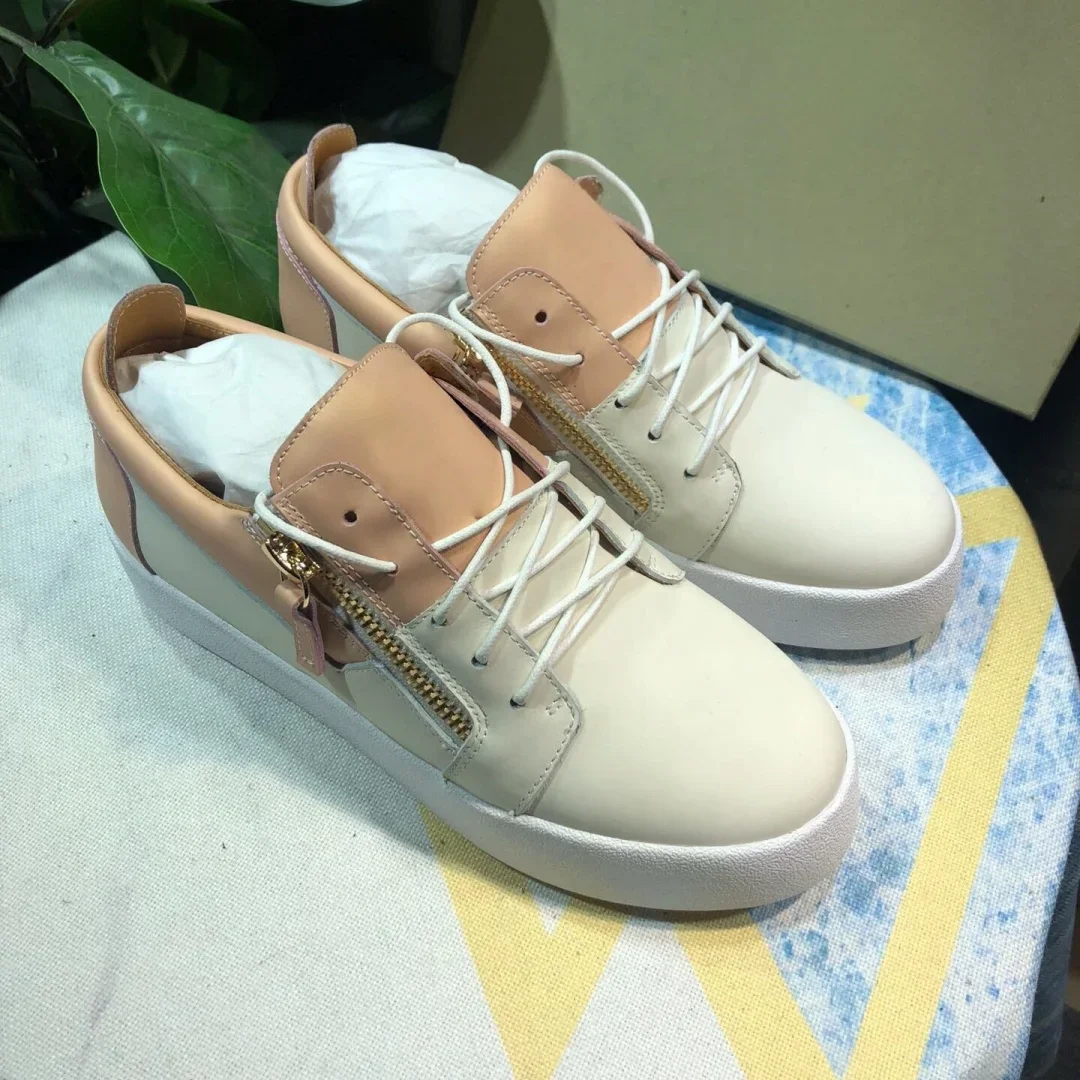 

Top Quality Classic Mens Casual Sneakers Women Real Leather Tennis Luxury Brand Designer Unisex Side zipper Sports shoes G0452